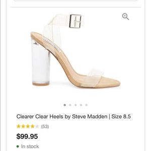 Steve Madden clear double strap heels